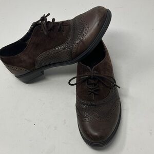 Hotter Village Brown Suede Brogue Comfort Shoes Women’s Sz US 7 Made in England